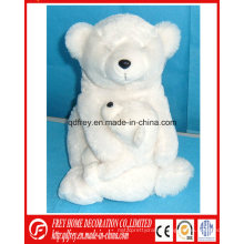 Plush Polar Bear Mummy and Baby Toy with CE Certification